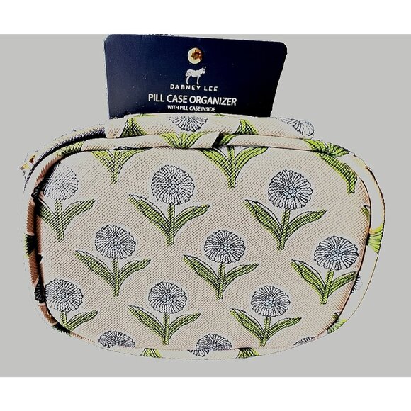 NWT DABNEY LEE Pill Case 8-Part Organizer Blue Flower 4 X 5 Travel Traveler Gift - Picture 1 of 3